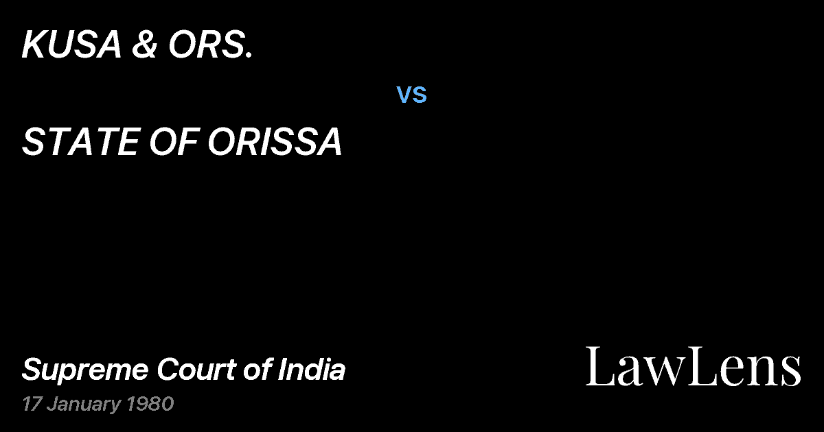 Preview image for KUSA & ORS. vs. STATE OF ORISSA