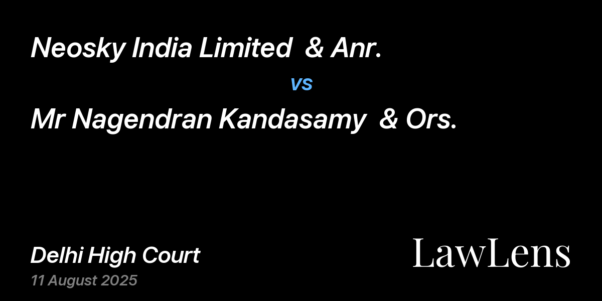 Preview image for Neosky India Limited  & Anr. vs. Mr Nagendran Kandasamy  & Ors.