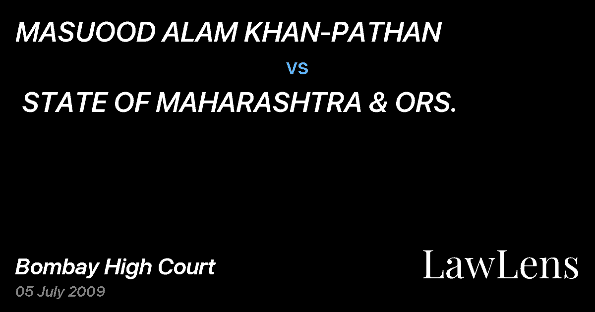 Preview image for MASUOOD ALAM KHAN-PATHAN  vs.  STATE OF MAHARASHTRA & ORS.