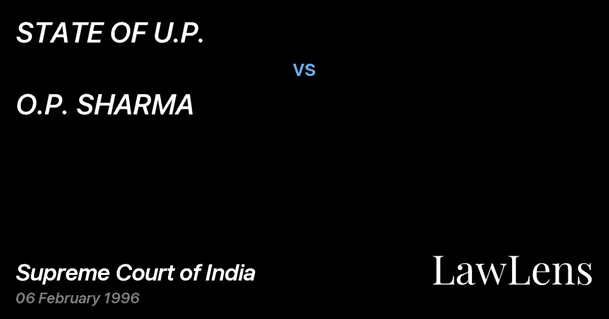 Preview image for STATE OF U.P. vs. O.P. SHARMA
