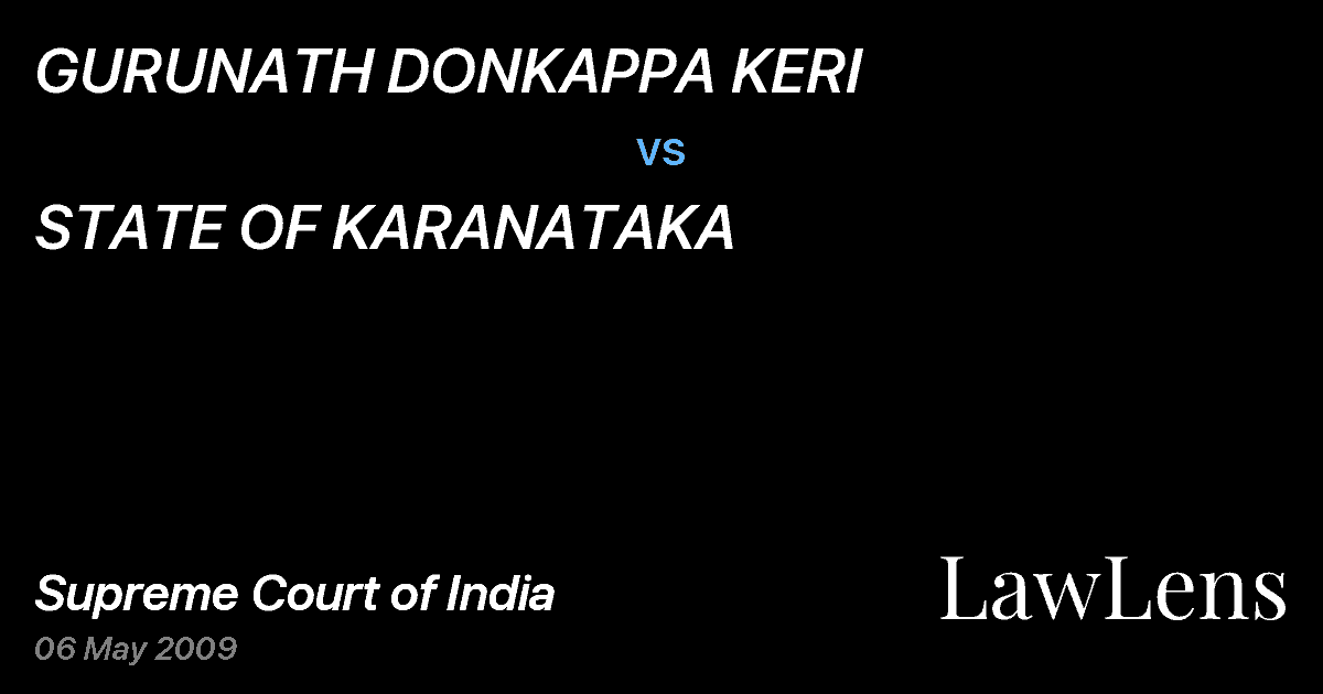 Preview image for GURUNATH DONKAPPA KERI vs. STATE OF KARANATAKA