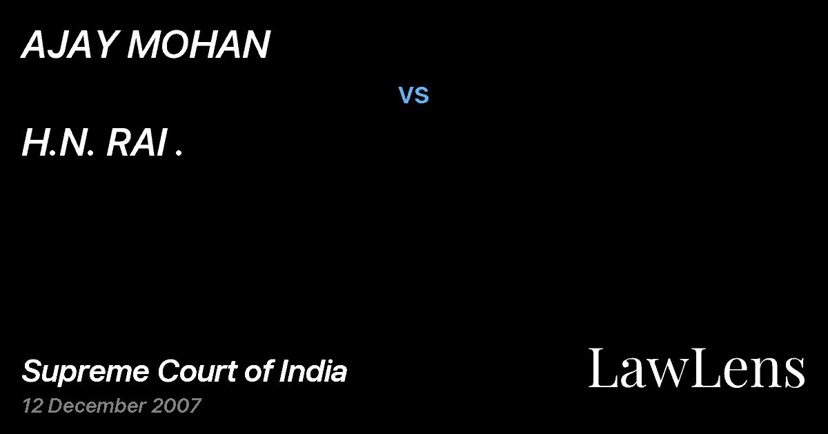 Preview image for AJAY MOHAN vs. H.N. RAI .