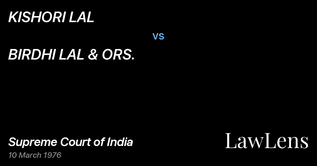 Preview image for KISHORI LAL vs. BIRDHI LAL & ORS.
