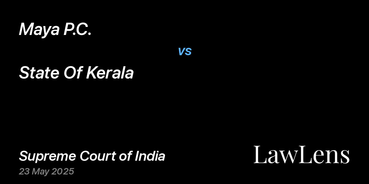 Preview image for Maya P.C. vs. State Of Kerala
