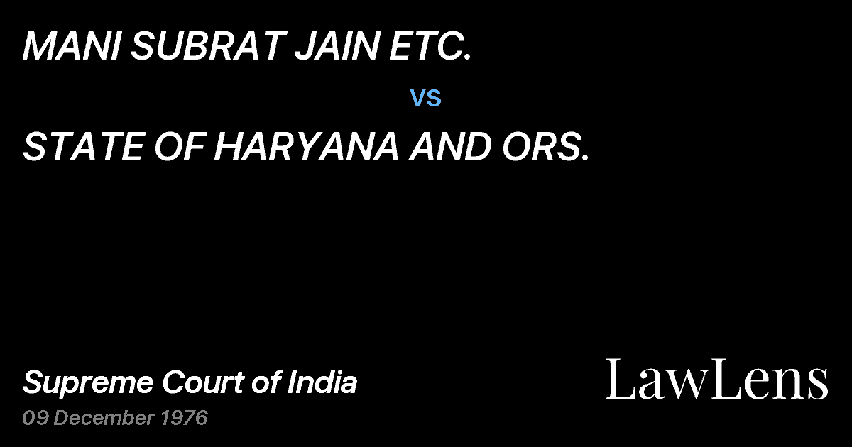 Preview image for MANI SUBRAT JAIN ETC. vs. STATE OF HARYANA AND ORS.