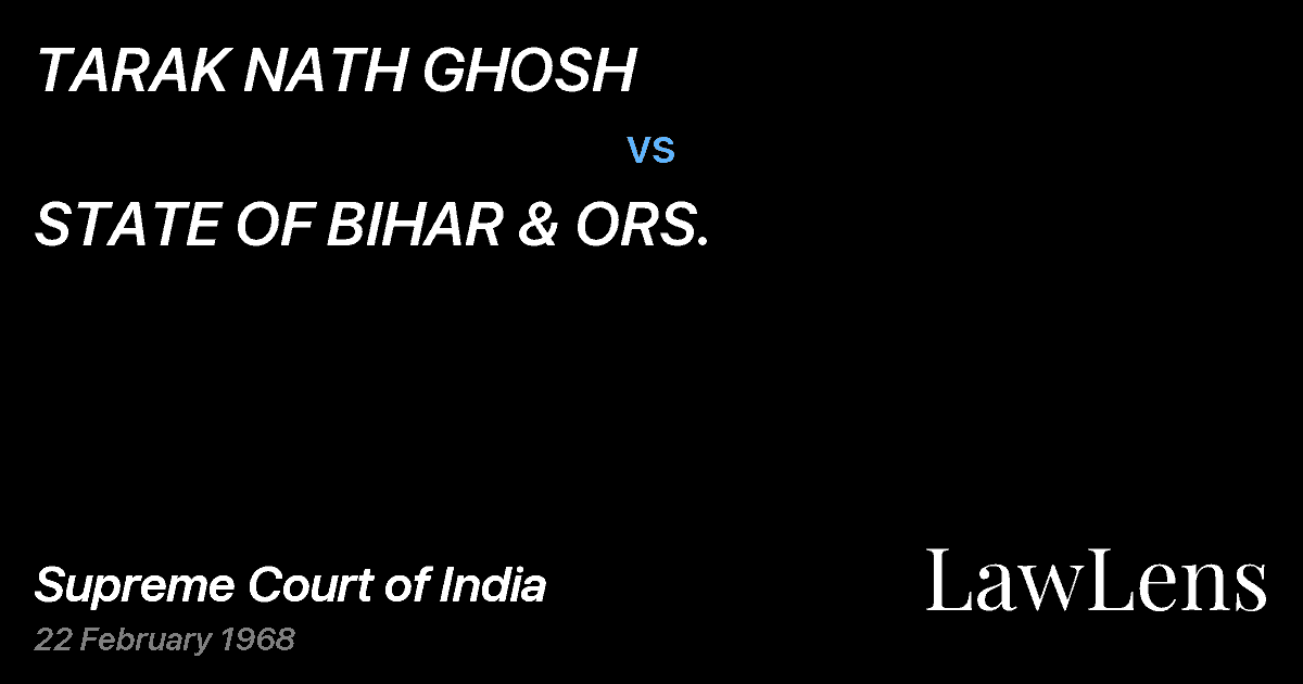 Preview image for TARAK NATH GHOSH vs. STATE OF BIHAR & ORS.
