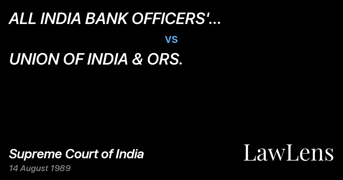 Preview image for ALL INDIA BANK OFFICERS' CONFEDERATIONAND ORS. vs. UNION OF INDIA & ORS.