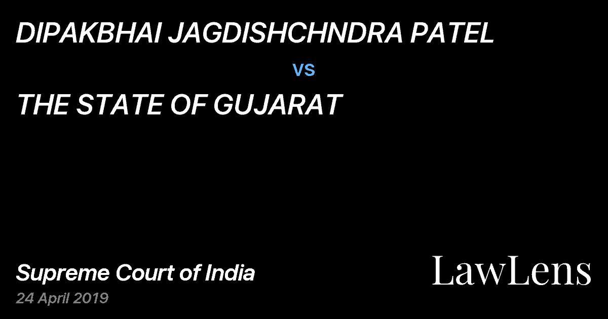 Preview image for DIPAKBHAI JAGDISHCHNDRA PATEL vs. THE STATE OF GUJARAT