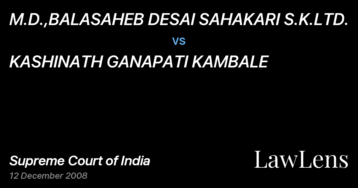Preview image for M.D.,BALASAHEB DESAI SAHAKARI S.K.LTD. vs. KASHINATH GANAPATI KAMBALE