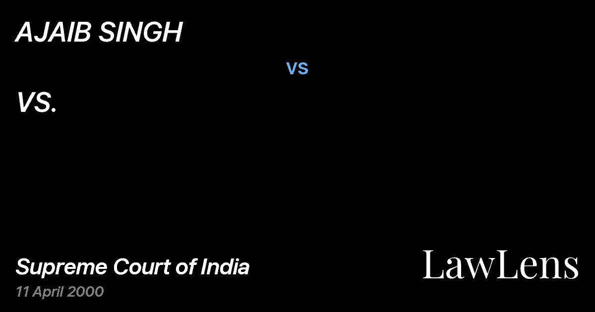 Preview image for AJAIB SINGH vs. VS.