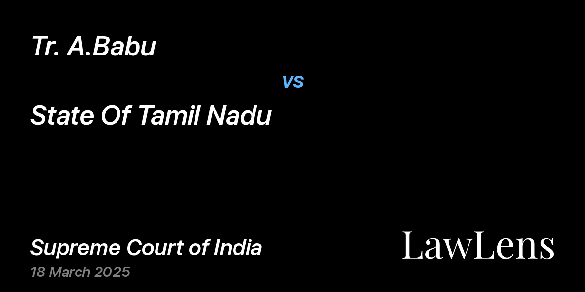 Preview image for Tr. A.Babu vs. State Of Tamil Nadu
