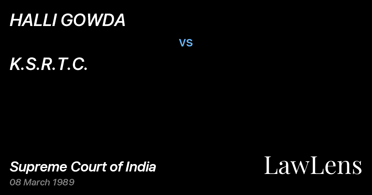 Preview image for HALLI GOWDA vs. K.S.R.T.C.
