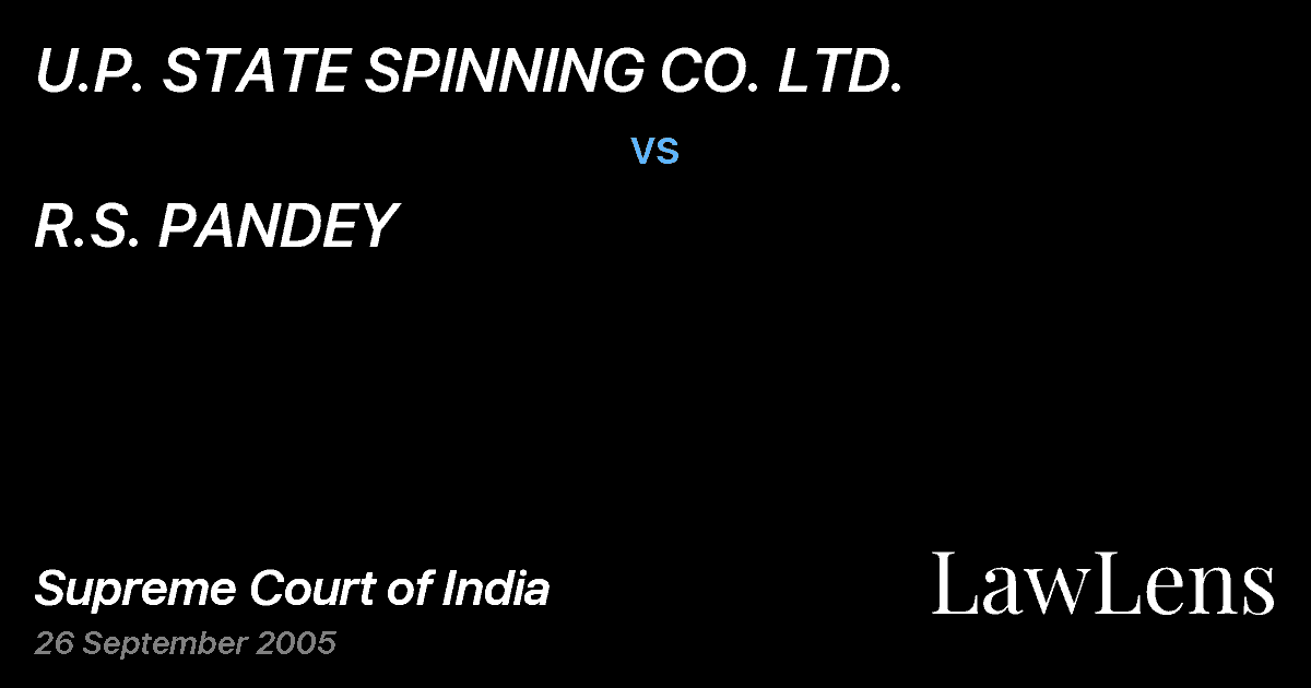 Preview image for U.P. STATE SPINNING CO. LTD. vs. R.S. PANDEY