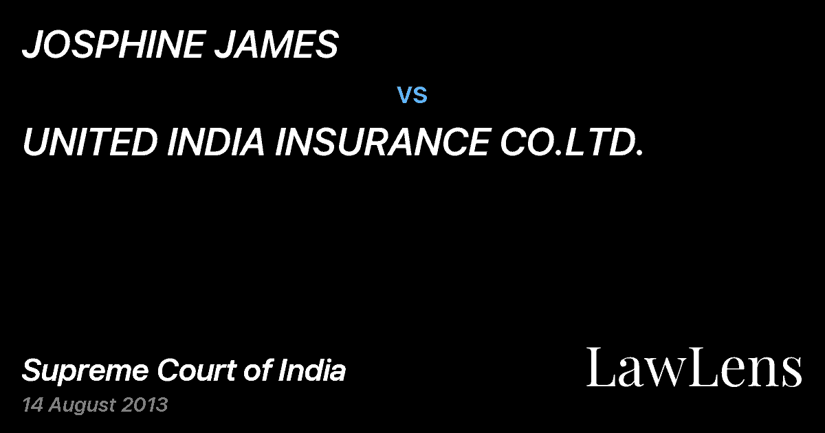 Preview image for JOSPHINE JAMES vs. UNITED INDIA INSURANCE CO.LTD.