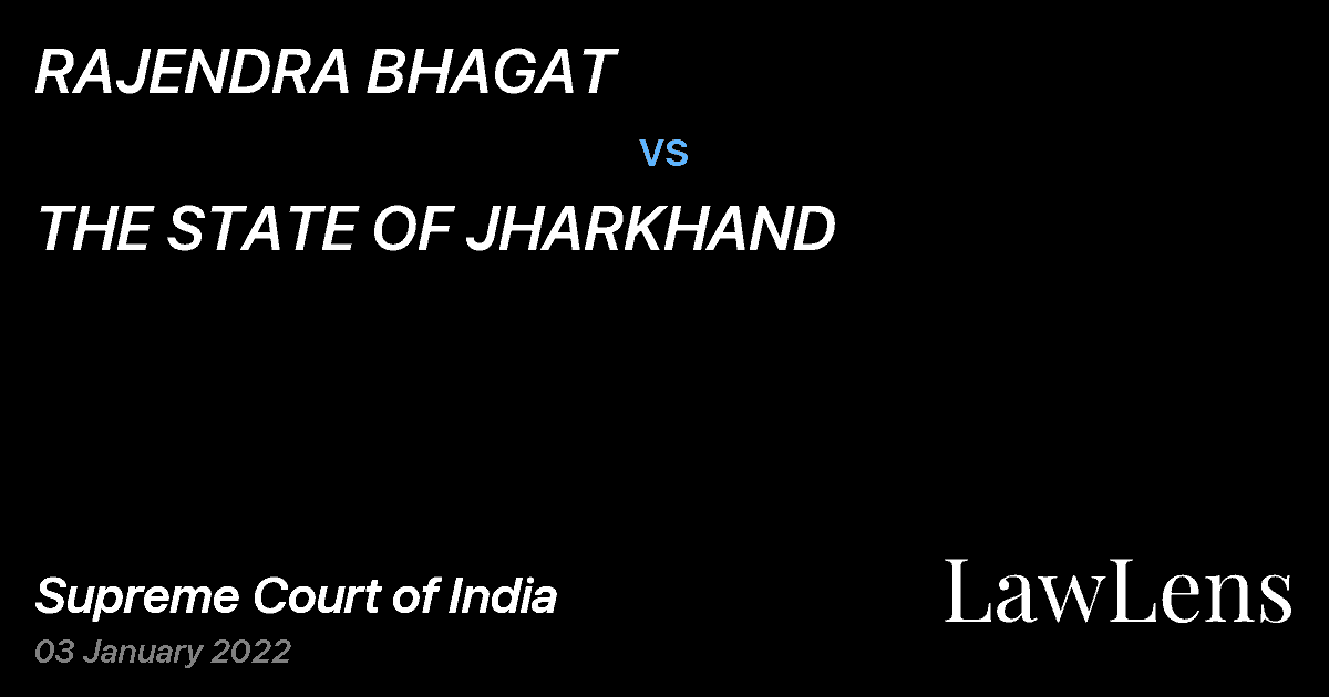 Preview image for RAJENDRA BHAGAT vs. THE STATE OF JHARKHAND