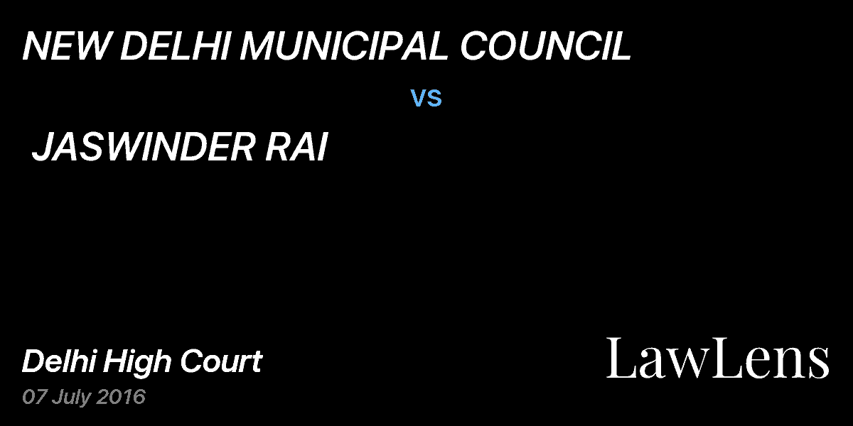 Preview image for NEW DELHI MUNICIPAL COUNCIL  vs.  JASWINDER RAI