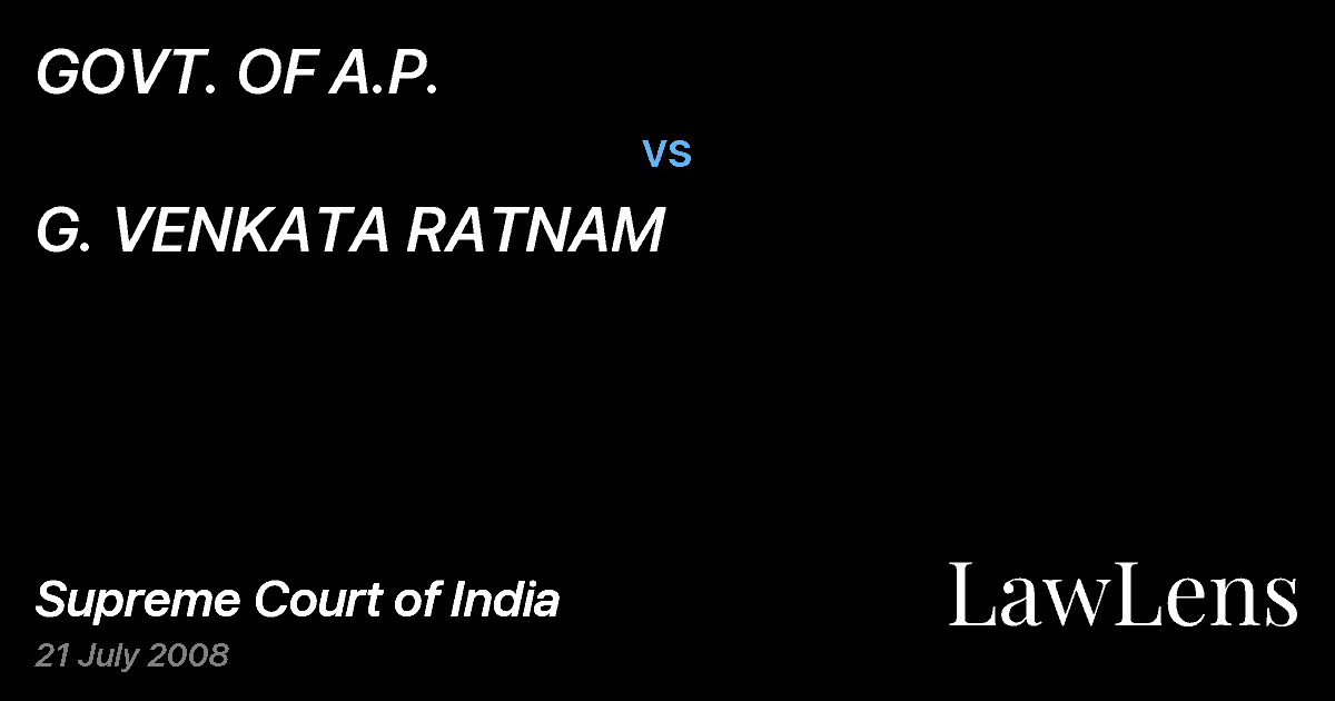 Preview image for GOVT. OF A.P. vs. G. VENKATA RATNAM