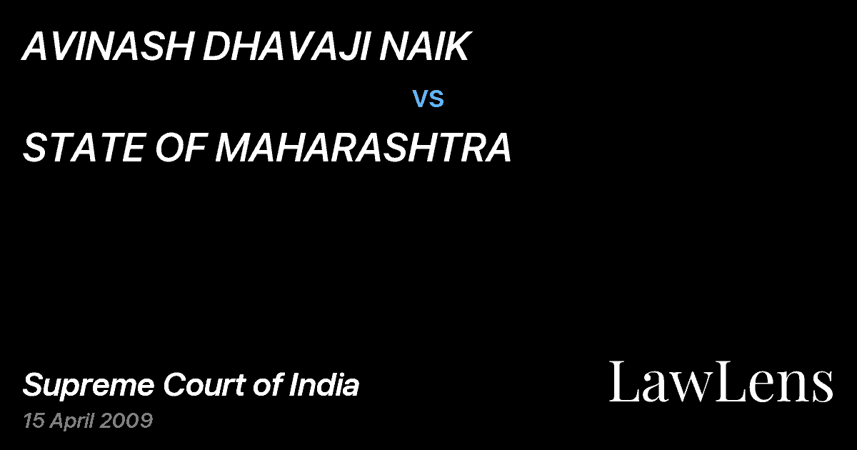 Preview image for AVINASH DHAVAJI NAIK vs. STATE OF MAHARASHTRA