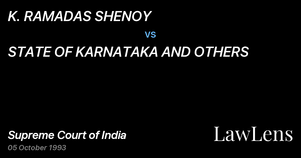 Preview image for K. RAMADAS SHENOY vs. STATE OF KARNATAKA AND OTHERS