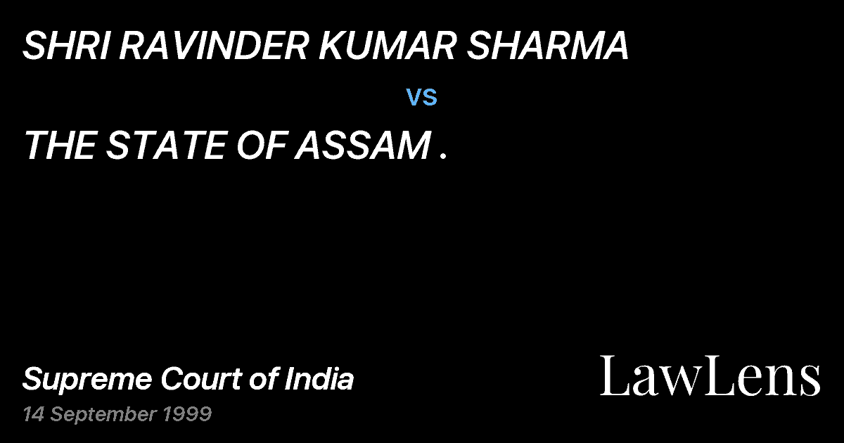Preview image for SHRI RAVINDER KUMAR SHARMA vs. THE STATE OF ASSAM .