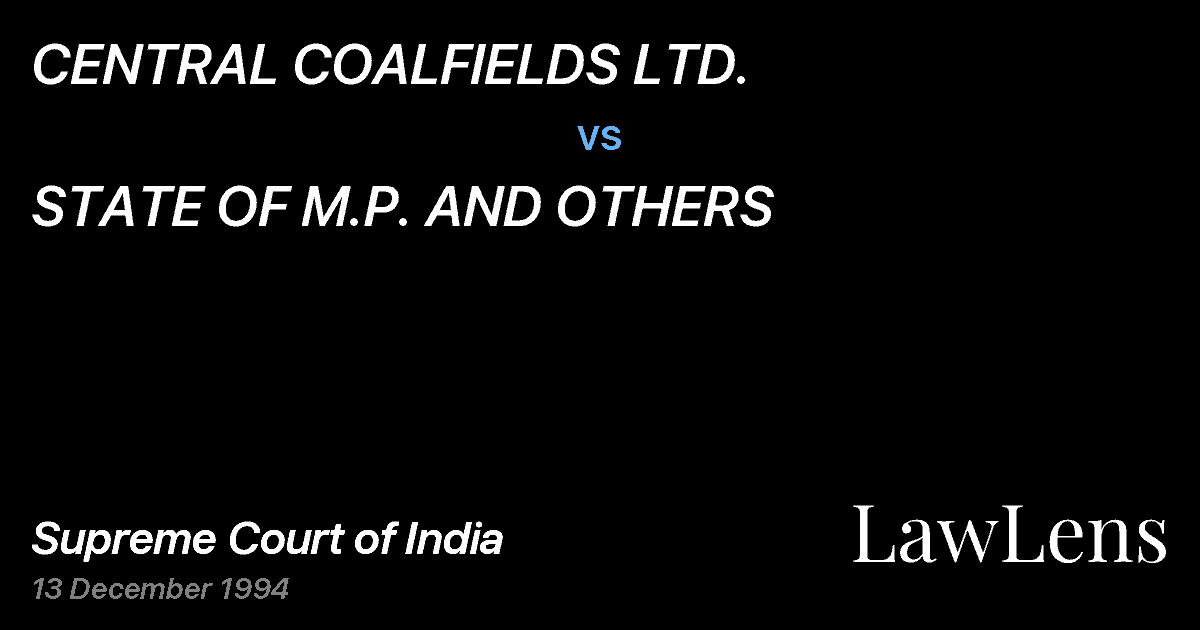 Preview image for CENTRAL COALFIELDS LTD. vs. STATE OF M.P. AND OTHERS