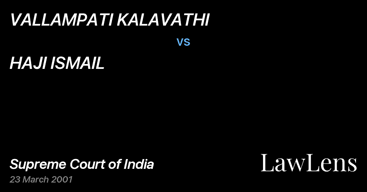 Preview image for VALLAMPATI KALAVATHI vs. HAJI ISMAIL