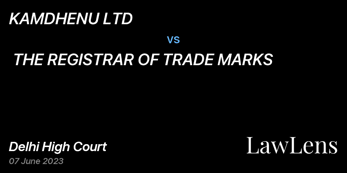 Preview image for KAMDHENU LTD  vs.  THE REGISTRAR OF TRADE MARKS