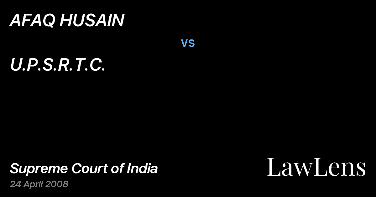 Preview image for AFAQ HUSAIN vs. U.P.S.R.T.C.