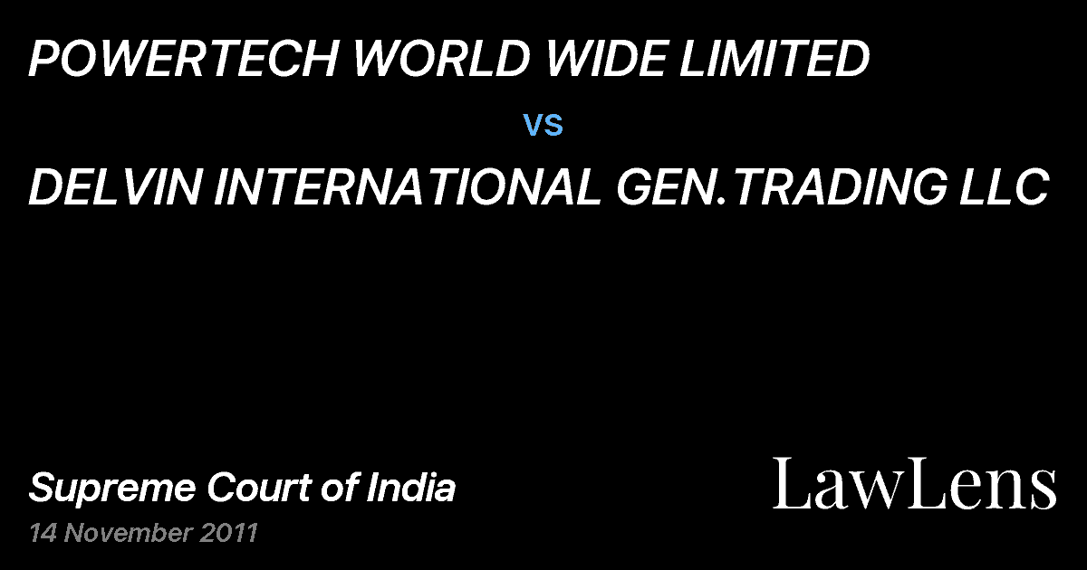 Preview image for POWERTECH WORLD WIDE LIMITED vs. DELVIN INTERNATIONAL GEN.TRADING LLC