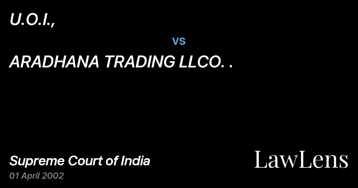 Preview image for U.O.I., vs. ARADHANA TRADING LLCO. .