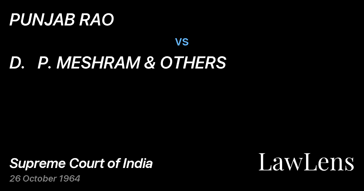 Preview image for PUNJAB RAO vs. D.   P. MESHRAM & OTHERS