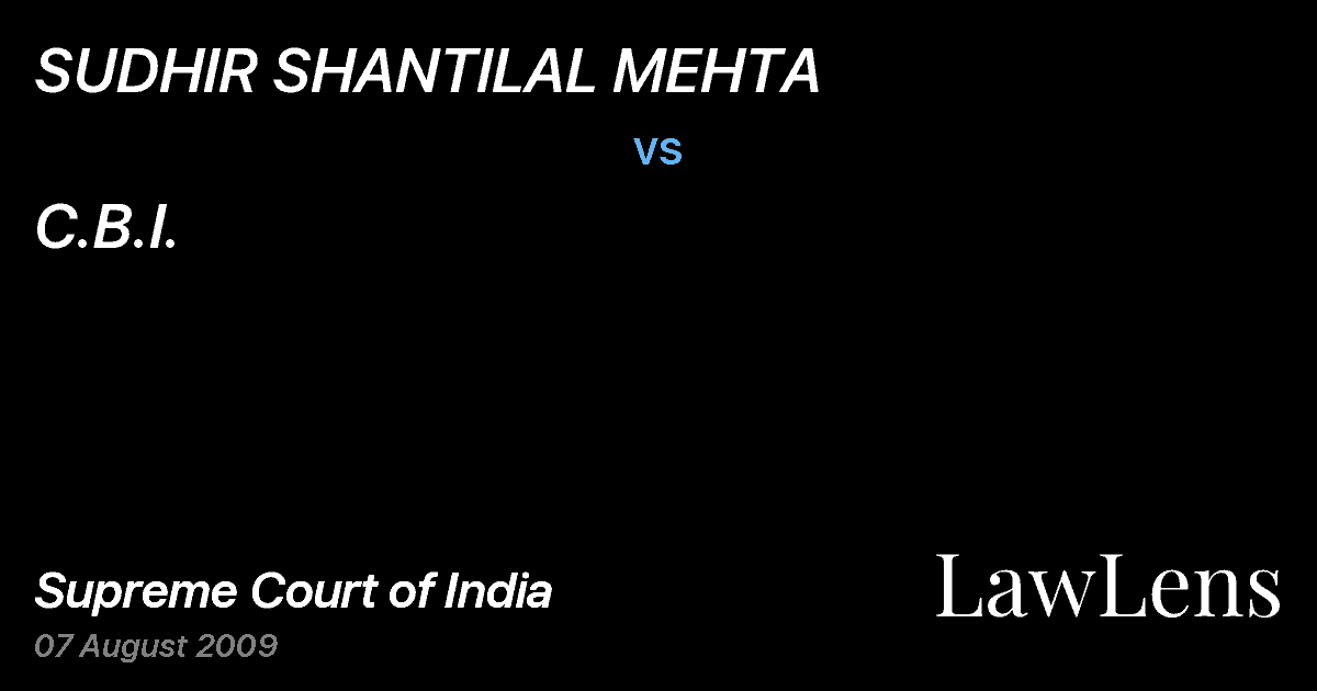 Preview image for SUDHIR SHANTILAL MEHTA vs. C.B.I.