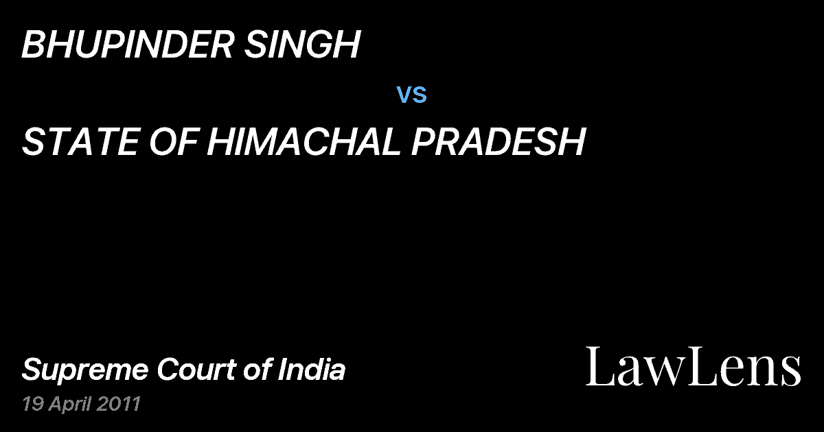 Preview image for BHUPINDER SINGH vs. STATE OF HIMACHAL PRADESH