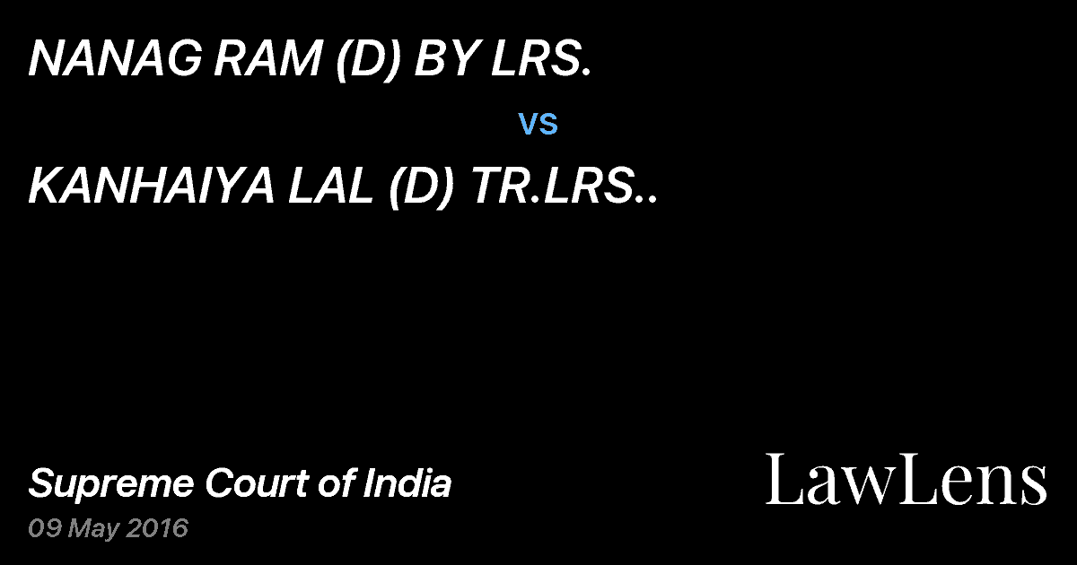 Preview image for NANAG RAM (D) BY LRS. vs. KANHAIYA LAL (D) TR.LRS..