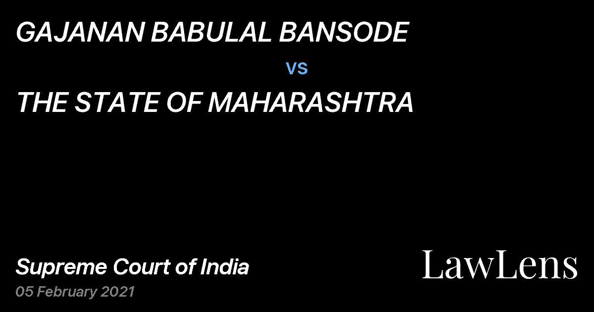 Preview image for GAJANAN BABULAL BANSODE vs. THE STATE OF MAHARASHTRA