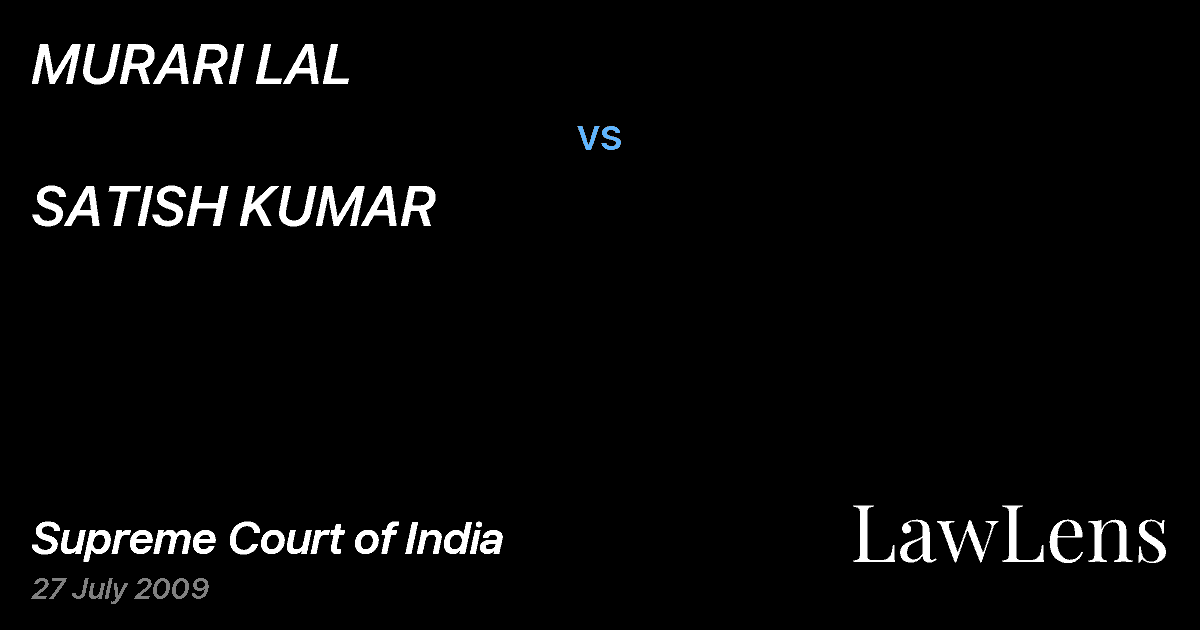 Preview image for MURARI LAL vs. SATISH KUMAR