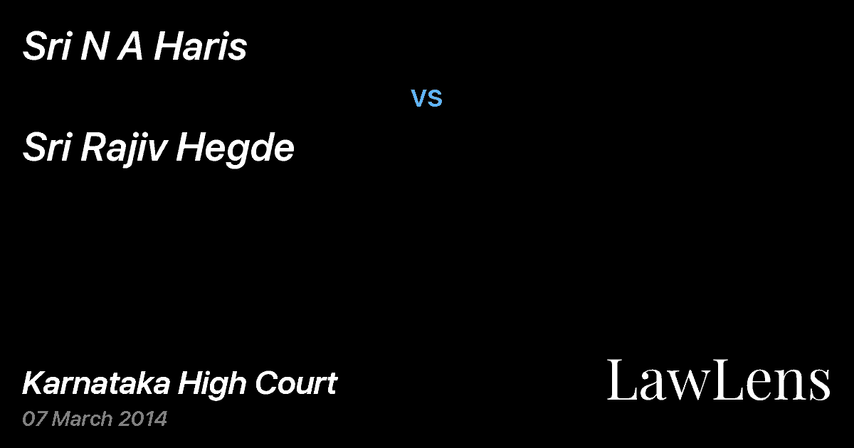 Preview image for Sri N A Haris vs. Sri Rajiv Hegde
