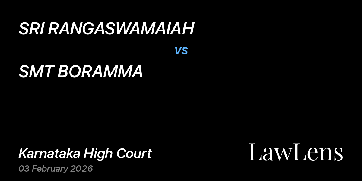 Preview image for SRI RANGASWAMAIAH vs. SMT BORAMMA