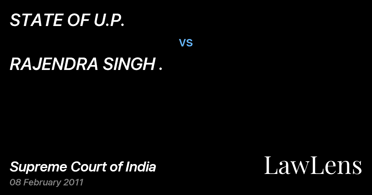 Preview image for STATE OF U.P. vs. RAJENDRA SINGH .