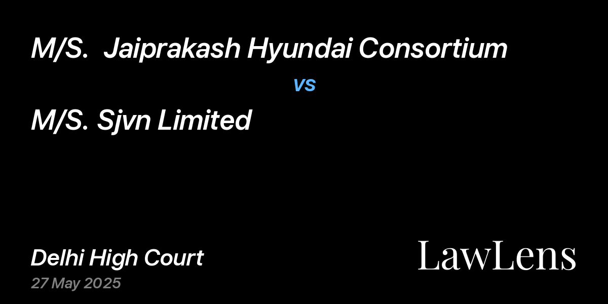 Preview image for M/S.  Jaiprakash Hyundai Consortium vs. M/S. Sjvn Limited