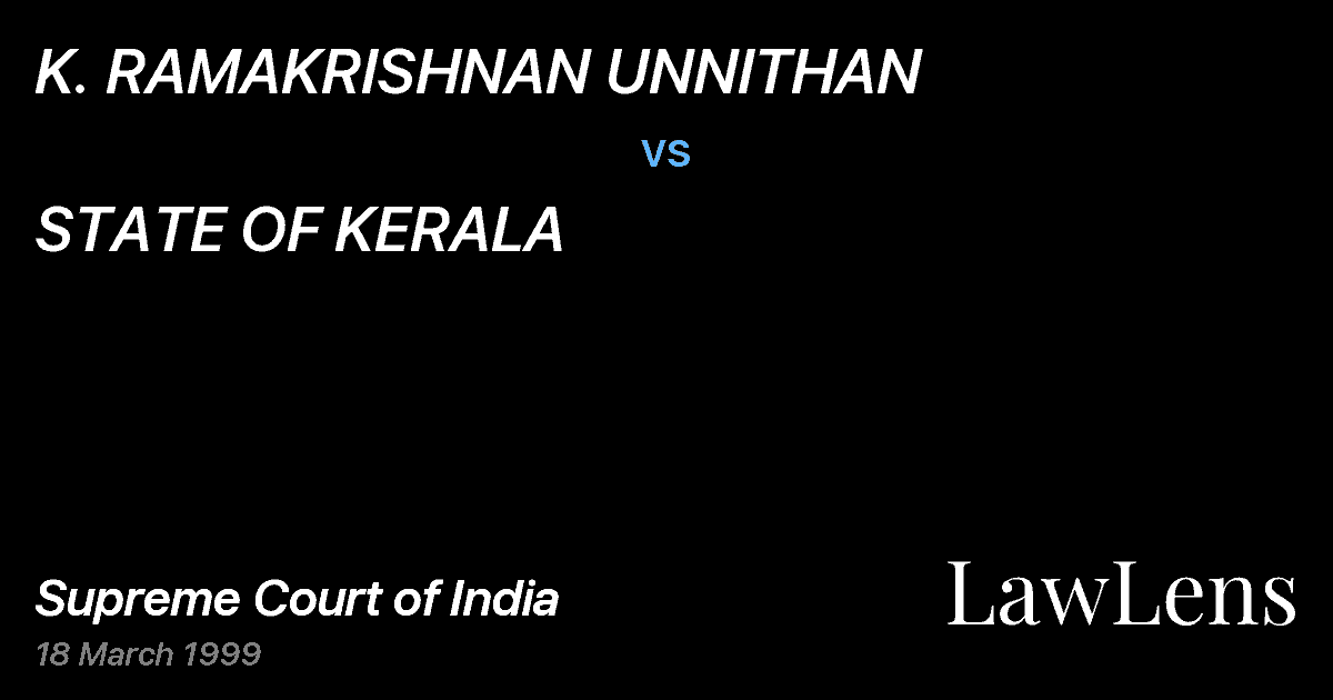 Preview image for K. RAMAKRISHNAN UNNITHAN vs. STATE OF KERALA
