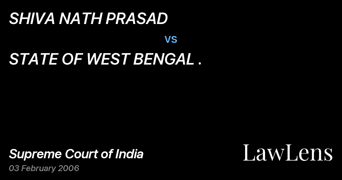 Preview image for SHIVA NATH PRASAD vs. STATE OF WEST BENGAL .