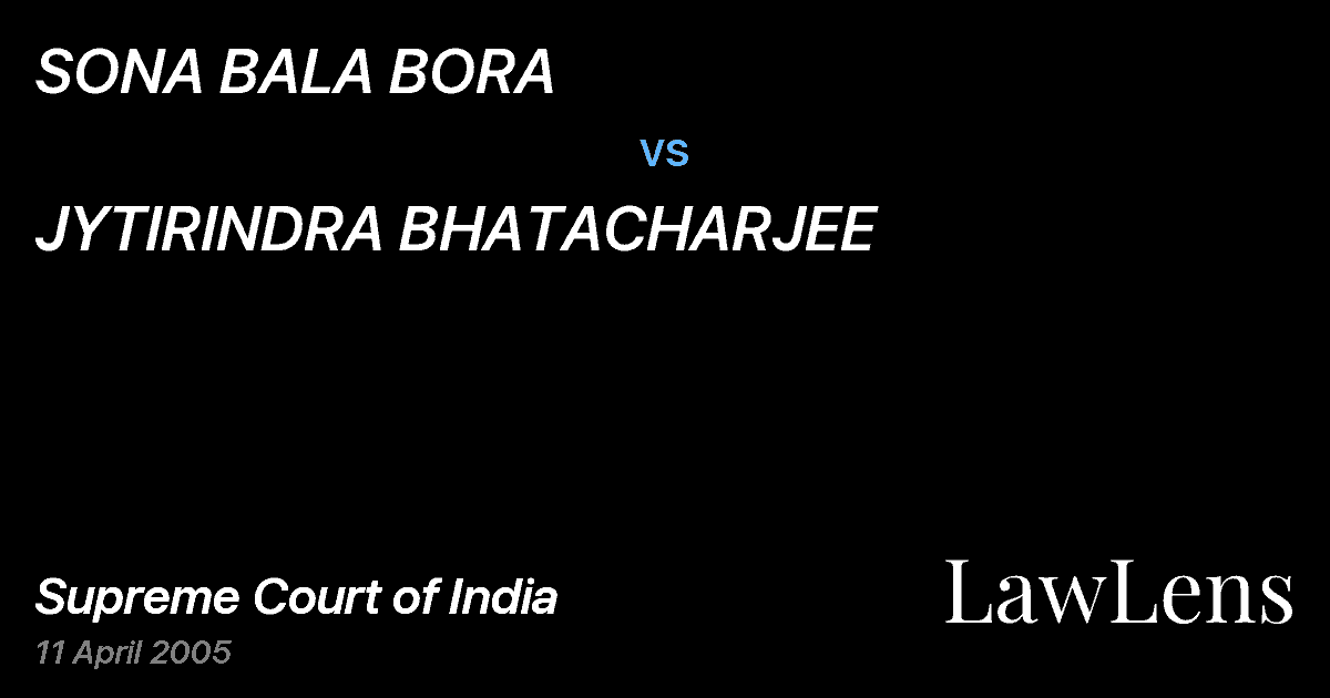 Preview image for SONA BALA BORA vs. JYTIRINDRA BHATACHARJEE