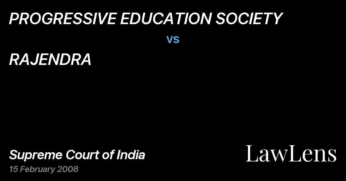 Preview image for PROGRESSIVE EDUCATION SOCIETY vs. RAJENDRA