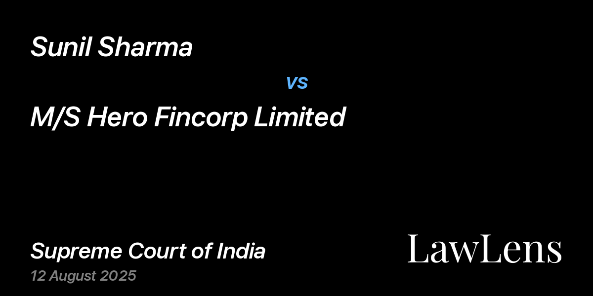 Preview image for SUNIL SHARMA vs. M/S HERO FINCORP LIMITED