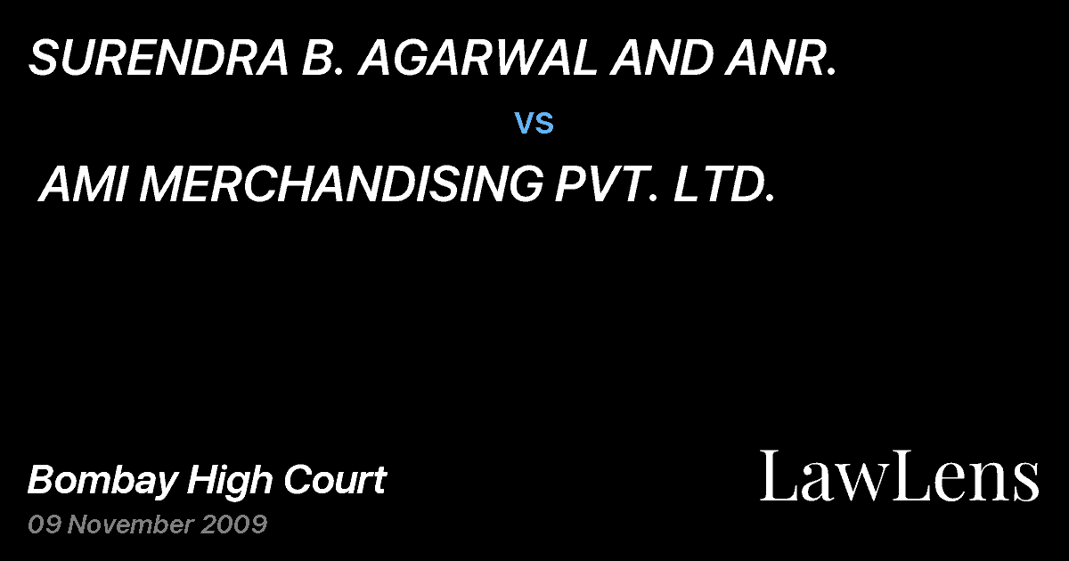Preview image for SURENDRA B. AGARWAL AND ANR.  vs.  AMI MERCHANDISING PVT. LTD.