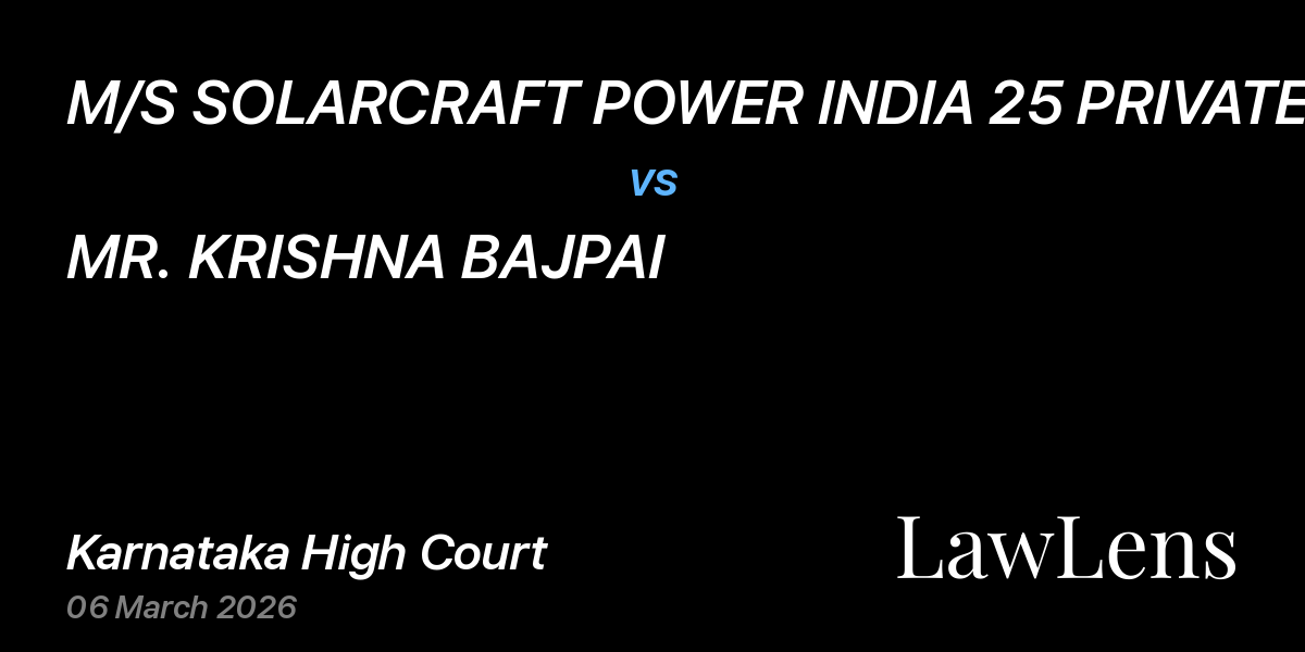 Preview image for M/S SOLARCRAFT POWER INDIA 25 PRIVATE LIMITED vs. MR. KRISHNA BAJPAI