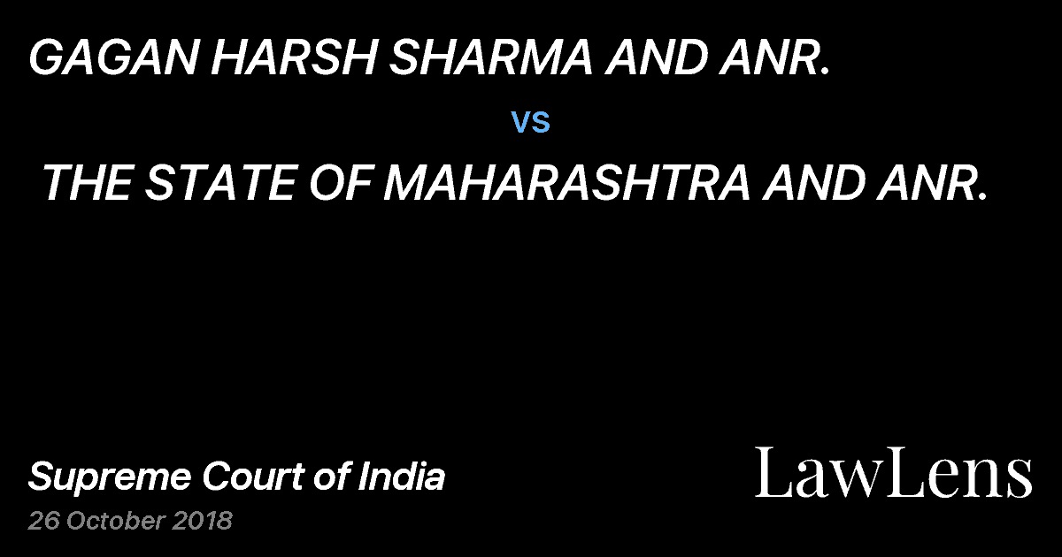 Preview image for GAGAN HARSH SHARMA AND ANR. vs. THE STATE OF MAHARASHTRA AND ANR.