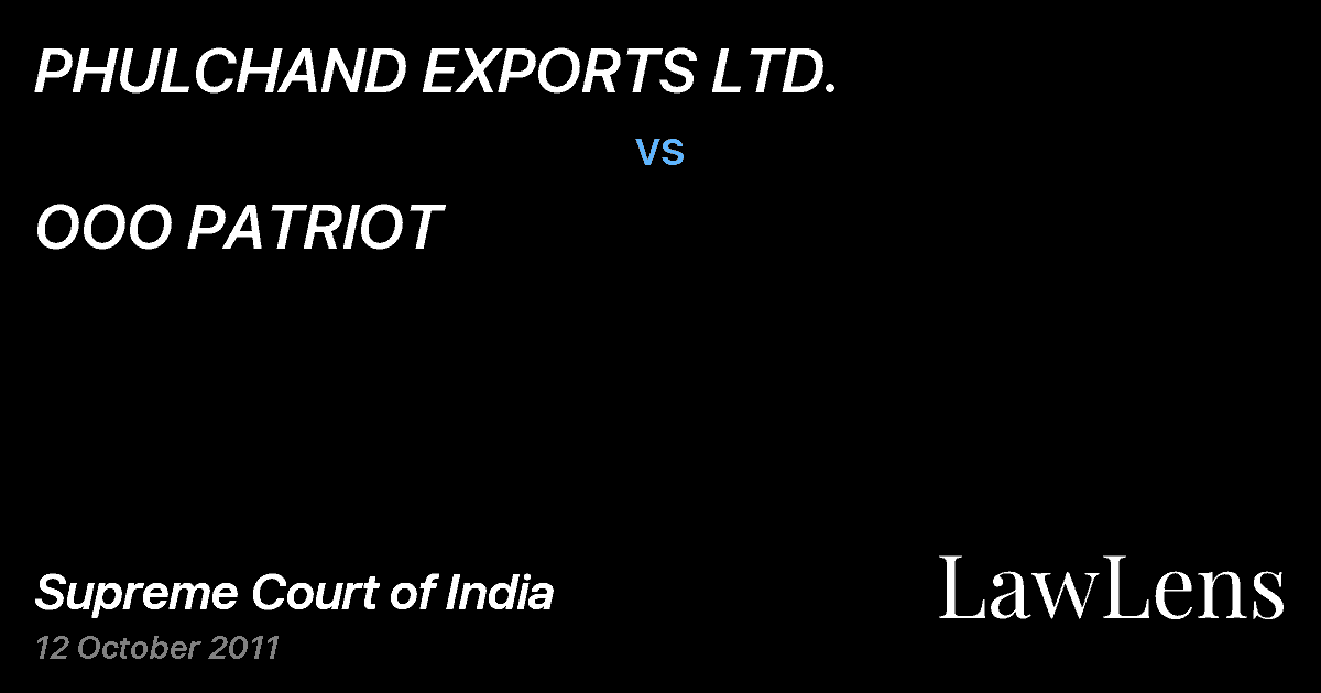 Preview image for PHULCHAND EXPORTS LTD. vs. OOO PATRIOT