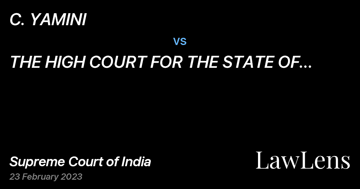 Preview image for C. YAMINI vs. THE HIGH COURT FOR THE STATE OF ANDHRA PRADESH AT AMARAVATHI